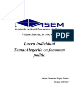 Alegerile Ca Fenomen Politic (Politologie)