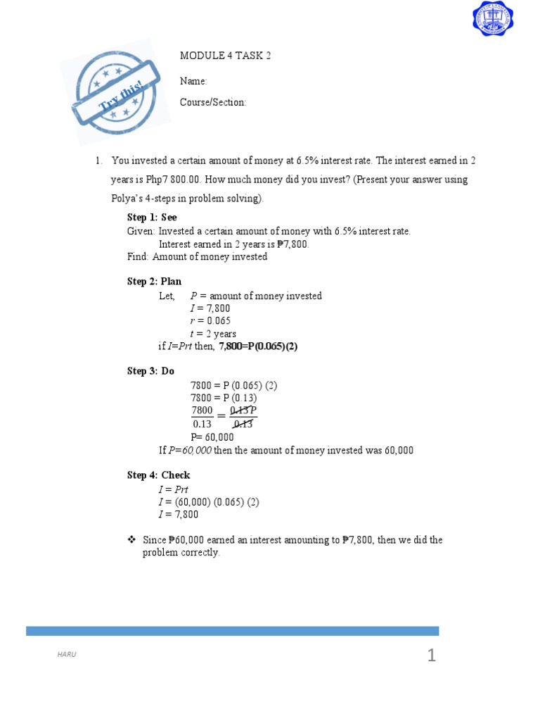 Math Task 1 | PDF