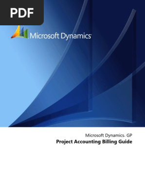 Microsoft Dynamics Gp Project Accounting Billing Guide