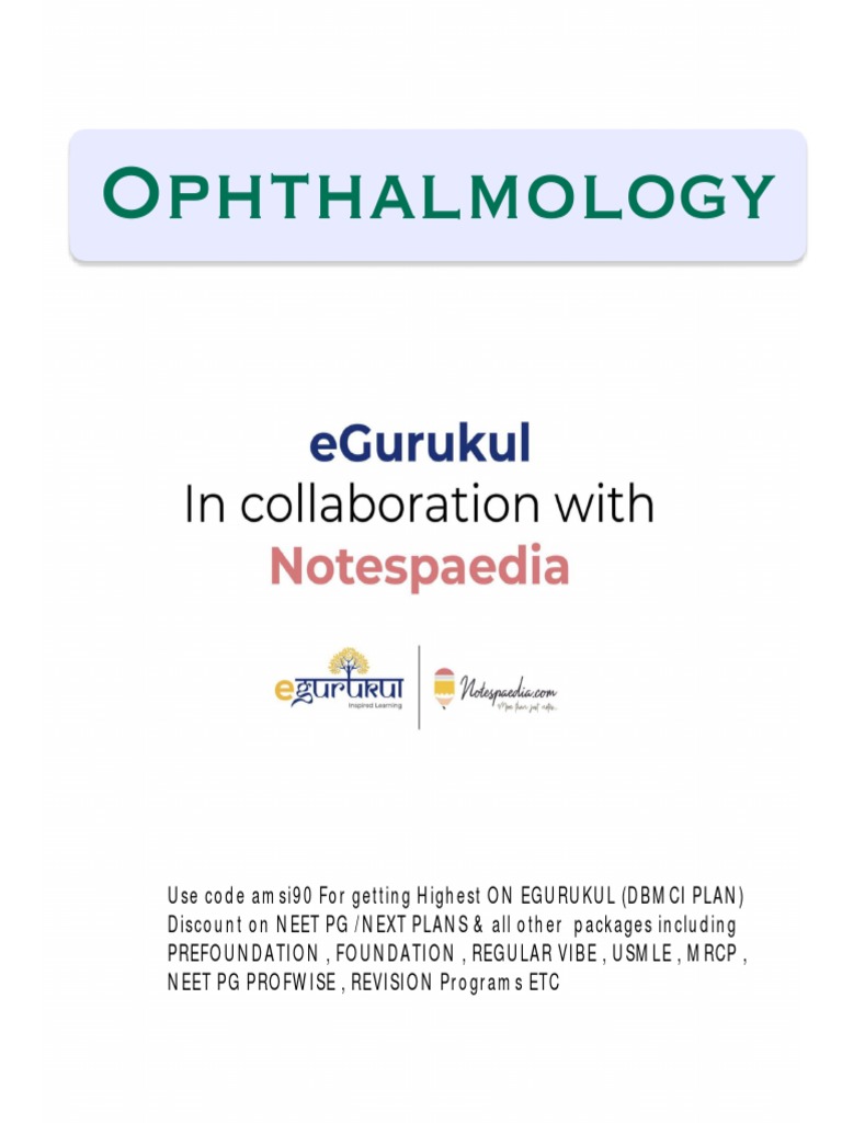 NEET PG Ophthalmology Discount Plans | PDF