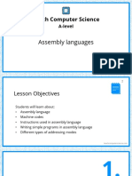 A-Level Presentation - 13 Assembly Languages Class Use