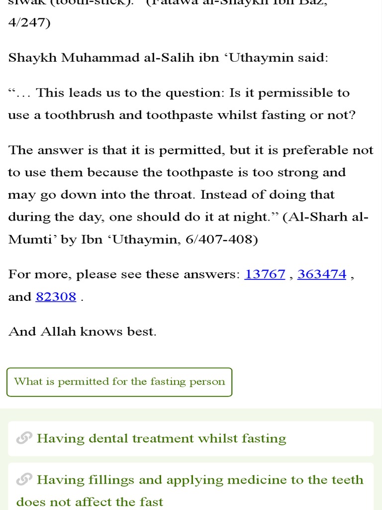 Does Brushing Teeth With Toothpaste Break The Fas PDF PDF