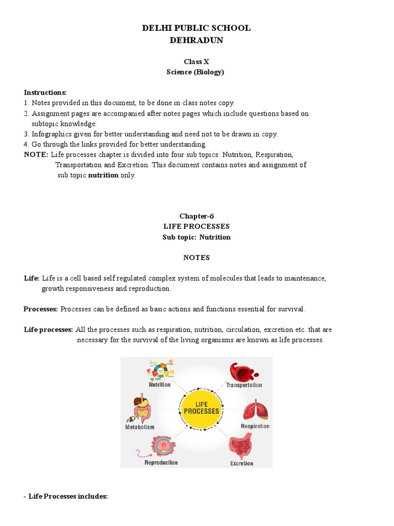 NUTRITION AND RESPIRATION CLASS 10 NOTES PDF visual data 3