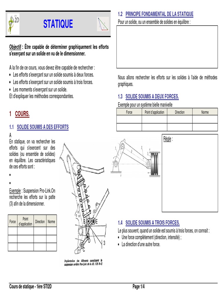 Dokumen - Tips - Cours Principe Fondamental de La Statique 1re 2019v2 ...