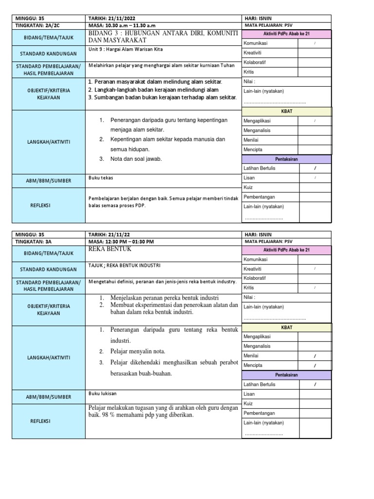 Full RPH Format PDF | PDF
