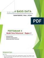 SBD Pertemuan 4 - Model Data Relasional (Bagian 2)