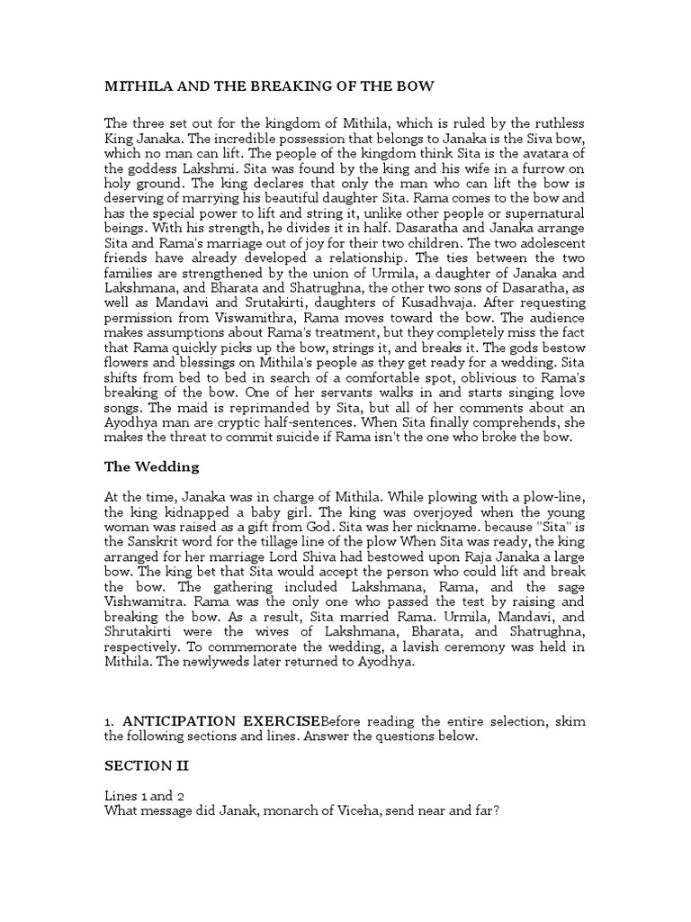 Gec 015 Ramayana Summary PDF Sita Rama