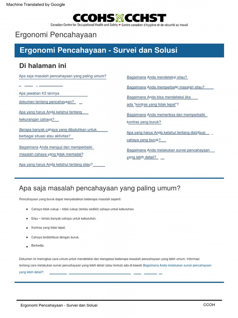 Deteksi dan Solusi Masalah Pencahayaan | PDF | Sains & Matematika ...