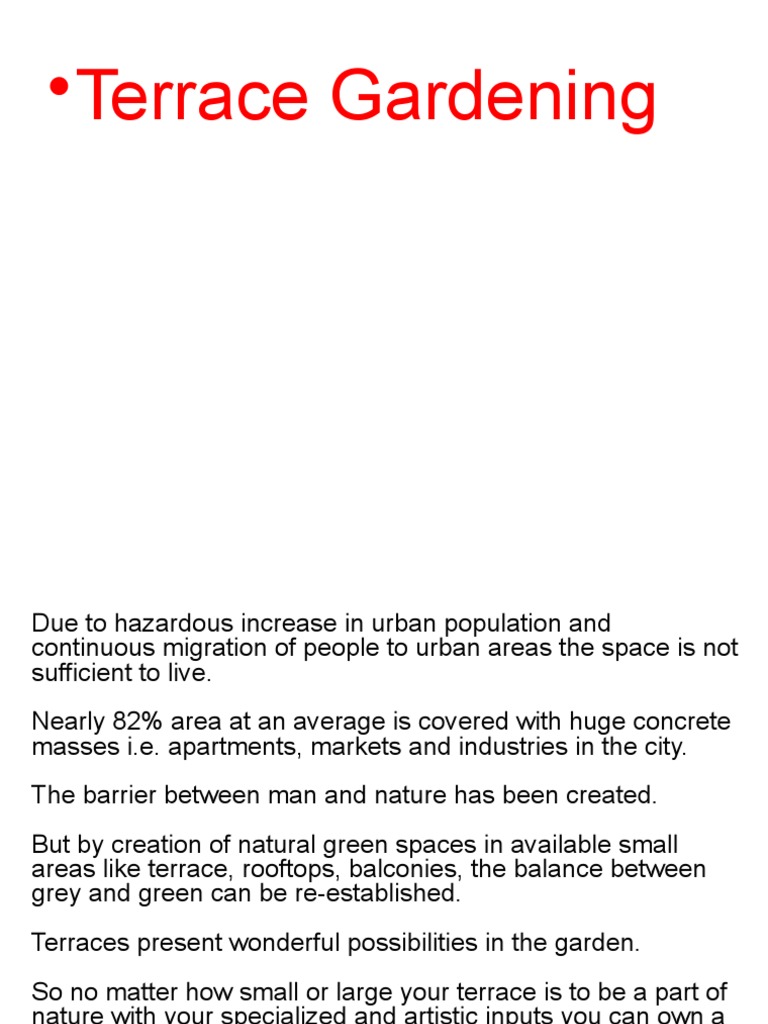 Urban Terrace Gardening Techniques | PDF