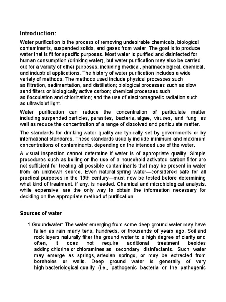 Methods of Water Purification PDF