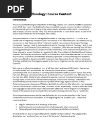Bachelor of Theology - Course Content PDF