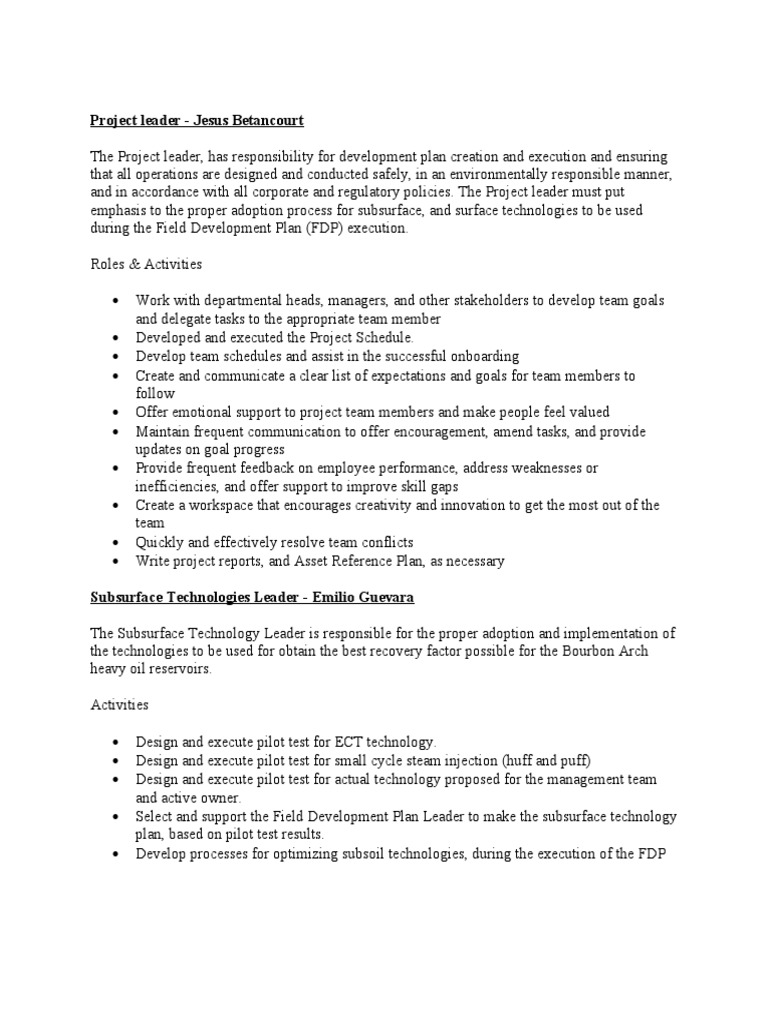 Project Leader - Jesus Betancourt | PDF