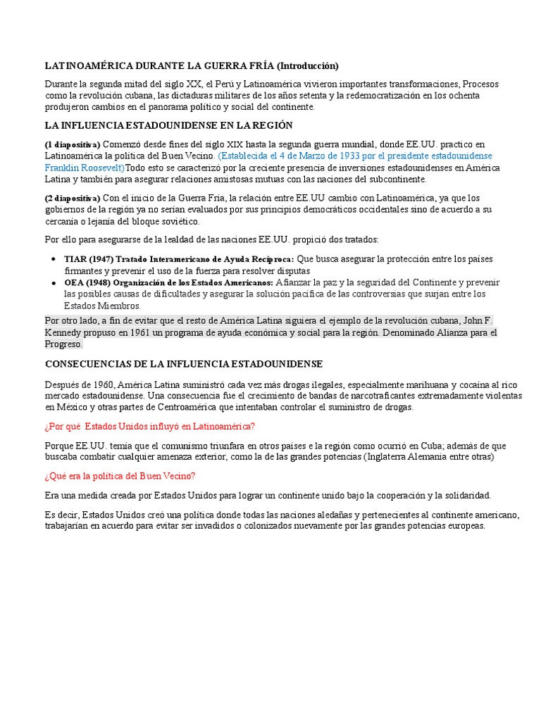 Latinoamérica Durante La Guerra Fría PDF