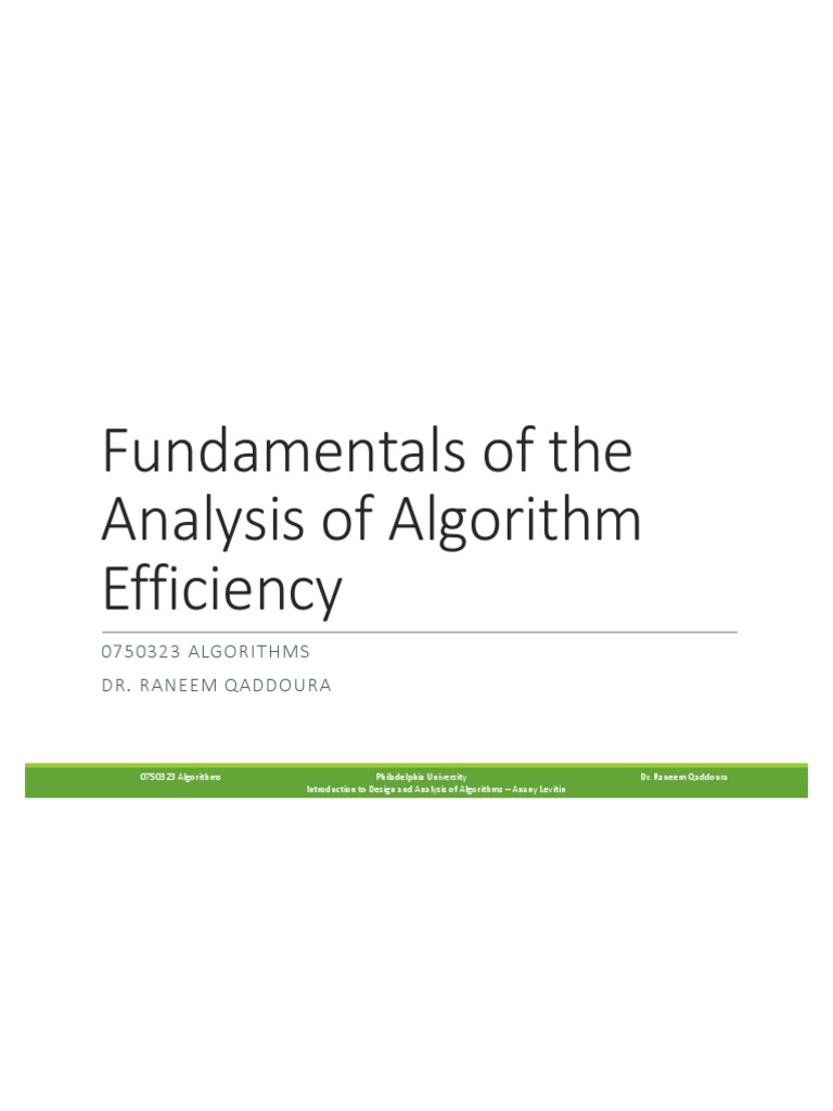 Fundamental Analysis of Algorithm | PDF