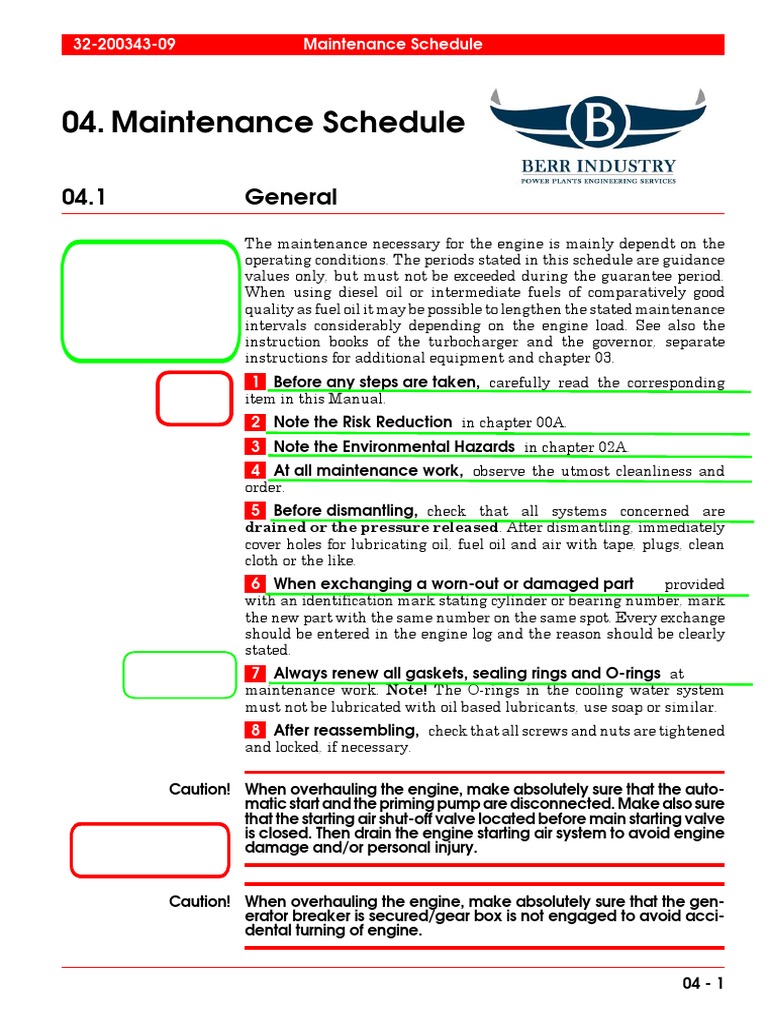 Aircraft Maintenance Schedule for HFO | PDF
