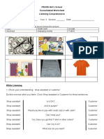 Listening Comprrehension Worksheet