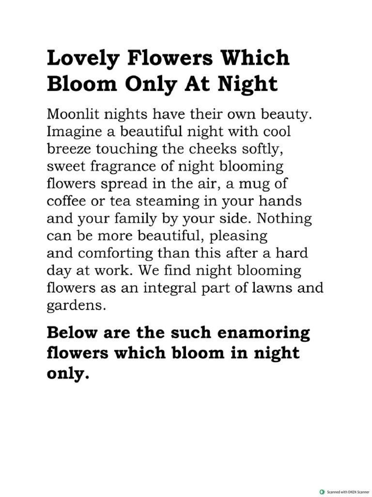 Flowers bloom at night PDF