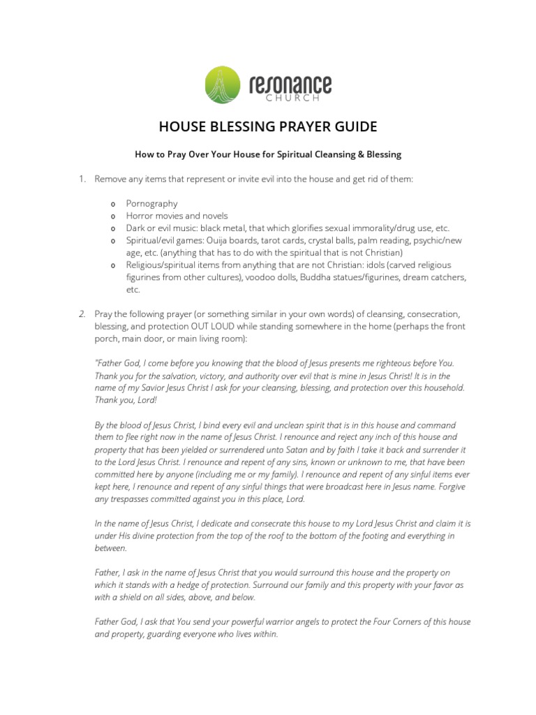 House Blessing and Cleansing Prayer Guide | PDF
