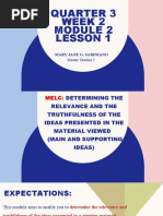 Q3 - M2 - L1-Determining The Relevance and The Truthfulness (Main and Supporting Ideas)