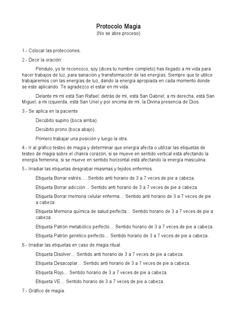 Protocolo de Magia con Péndulo Hebreo | PDF