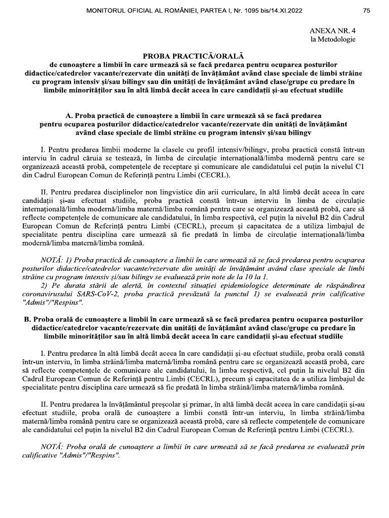 Anexe 4 12 Probe Practice Probe Orale Inspectii La Clasa PDF PDF