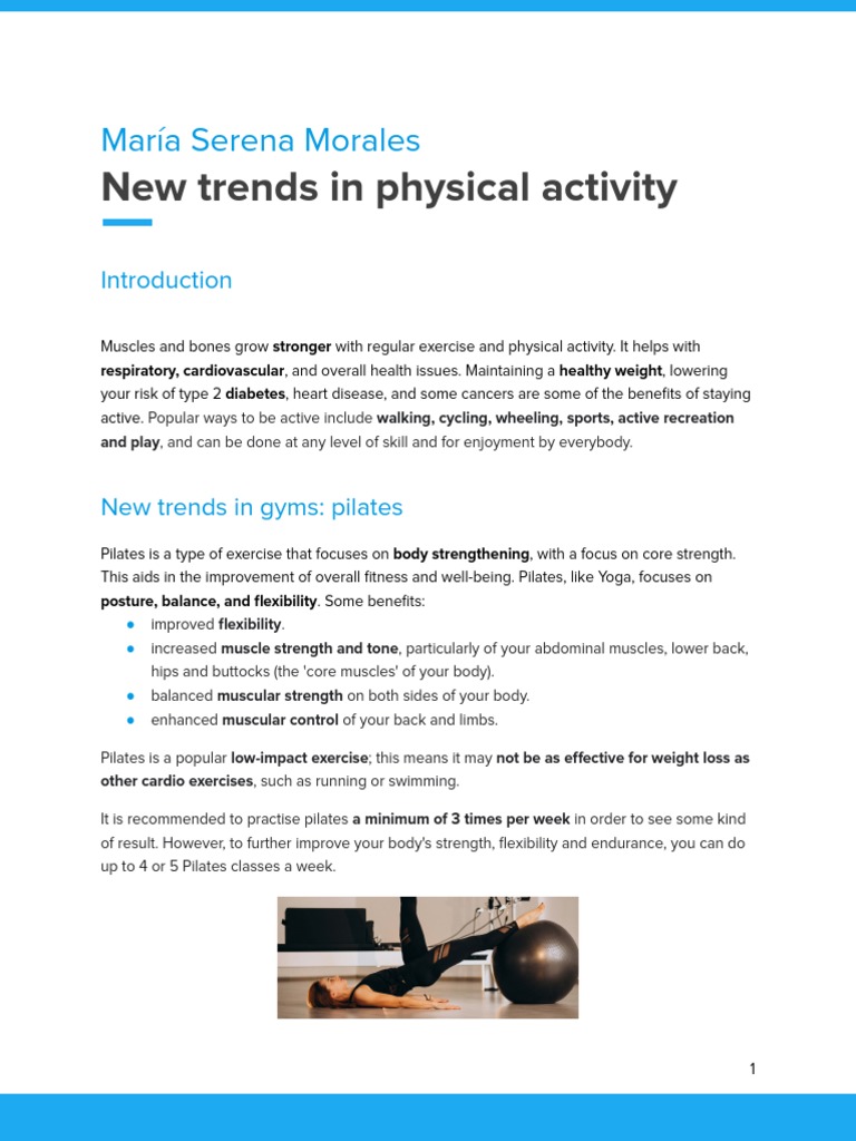 Emerging Trends in Physical Activity | PDF | Pilates | Cardiovascular ...