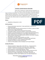 Quality Assurance Specialist JD PDF