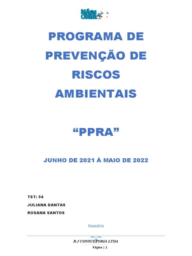 PPRA: Programa de Prevenção de Riscos Ambientais | PDF | Ambiente ...