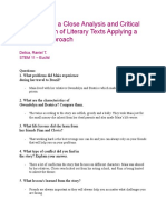 Writing A Close Analysis and Critical Interpretation of Literary Texts Applying A Reading Approach - Delica