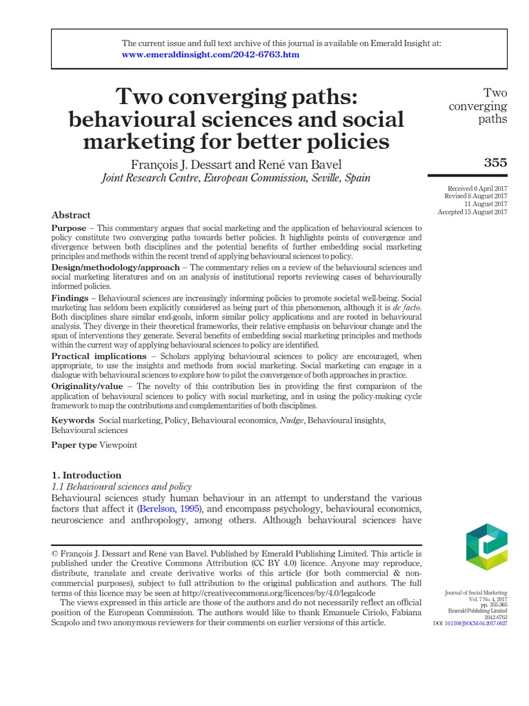 Behavioural Sciences and Social Marketing PDF | PDF | Social Science ...