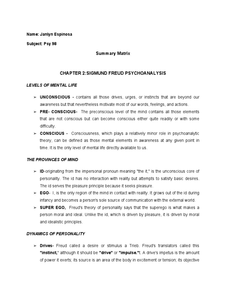 Summary Matrix | PDF