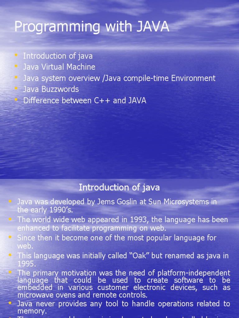 UNIT-1 Java | PDF | Java Virtual Machine | Data Type