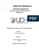 ESQUEMA METODOLOGICA de ACTIVIDADES QUE CORRESPONDE A UN PROYECTO DE INFRAESTRUCTURA ARQUITECTOCNICA