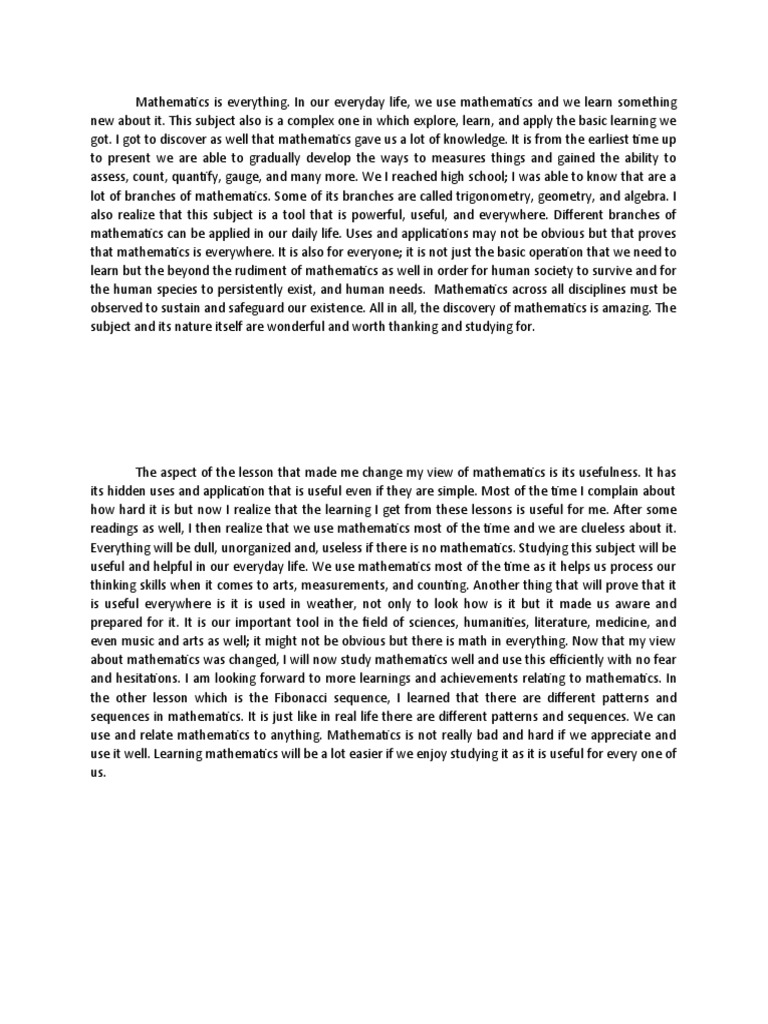 The Importance of Mathematics in Daily Life | PDF | Mathematics | Science