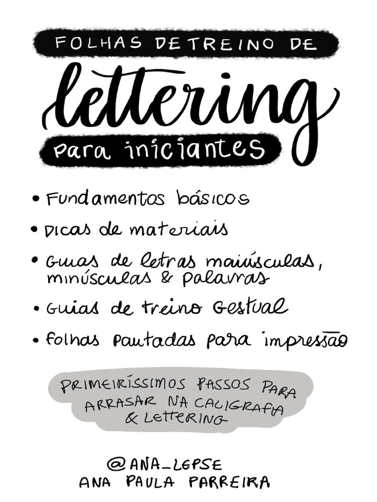 Folha Treino Lettering Iniciantes PDF | PDF