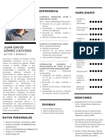 Hoja de Vida, Juan D Gomez Caycedo PDF
