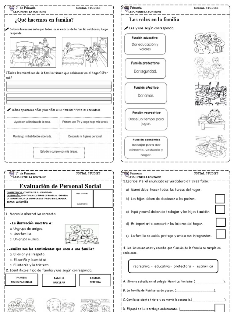 Fichas Personal Social La Familia 2 | PDF
