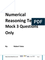 PWC Numerical Reasoning Tests Mock - 3 Question Only 32rgs PDF