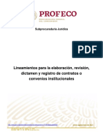 Lineamientos para La Elaboracion Revision Dictamen y Registro de Contratos o Convenios Institucionales PDF