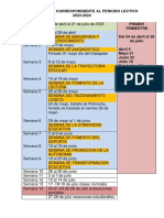 Cronograma 2023-2024 con fechas clases, evaluaciones y vacaciones