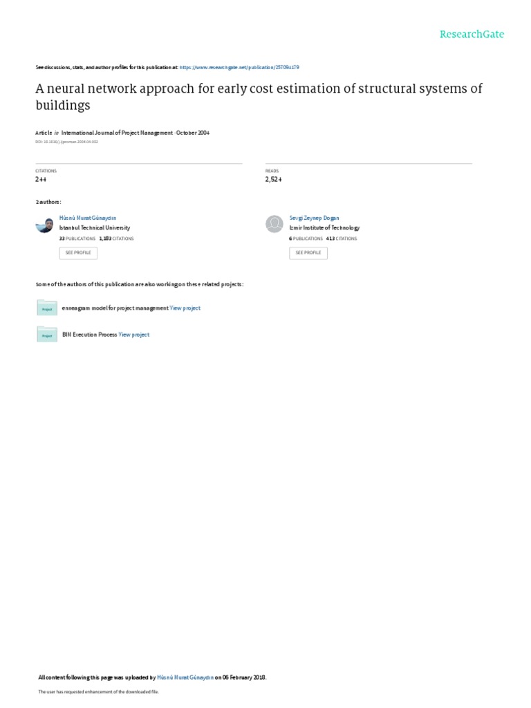 Neural Network Cost Estimation in Buildings | PDF | Regression Analysis ...