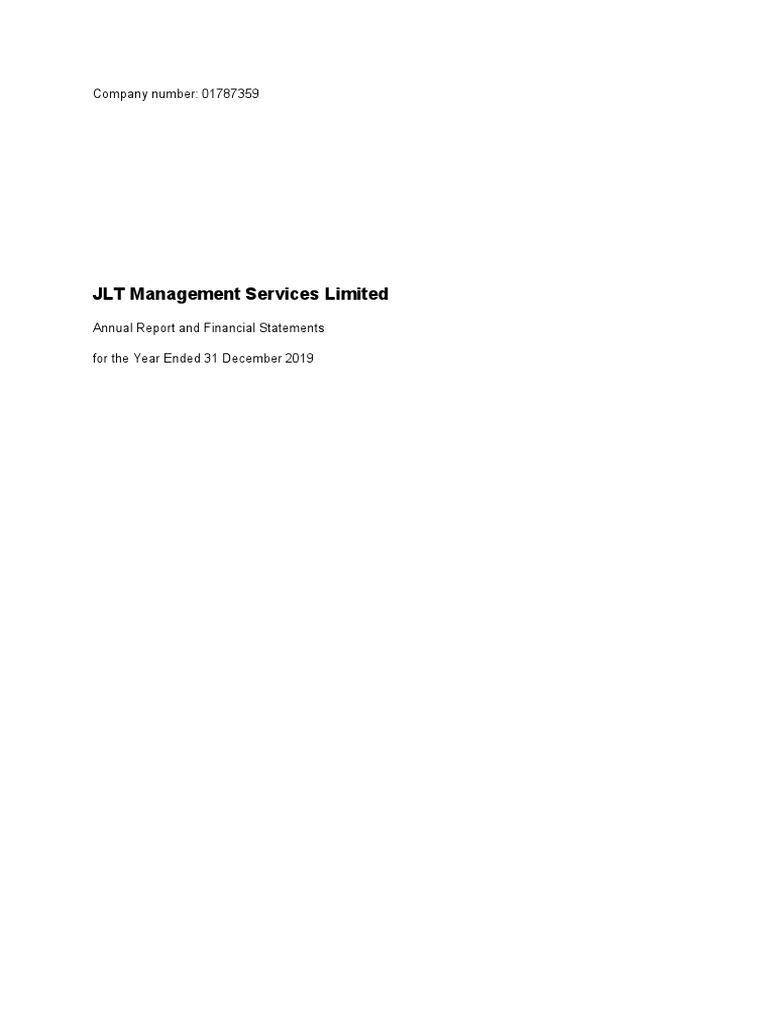 JLT Management Services 2019 Financial Report | PDF