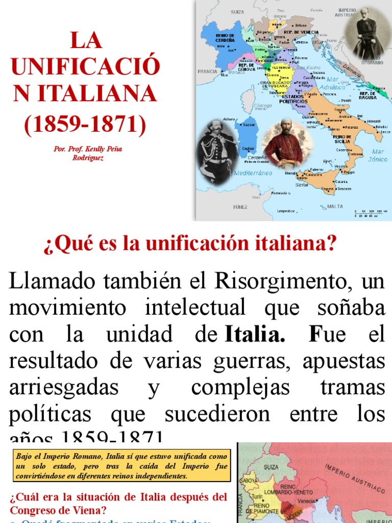 La Unificacion Italiana-Clase - Alumnas | PDF
