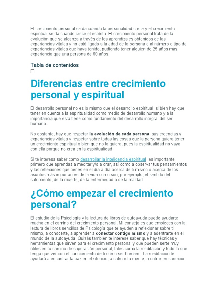Crecimiento Personal y Espiritual | PDF | Desarrollo personal | Meditación