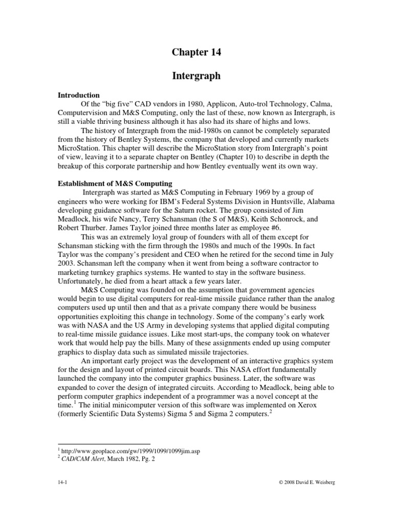 The Engineering Design Revolution - CAD History - 14 Intergraph | PDF ...