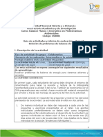 Guía de Actividades y Rúbrica de Evaluación - Unidad 3 - Tarea 5 - Solución de Problemas de Balances de Energía