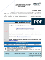 Convocação de professores para comprovação de documentos e distribuição de aulas