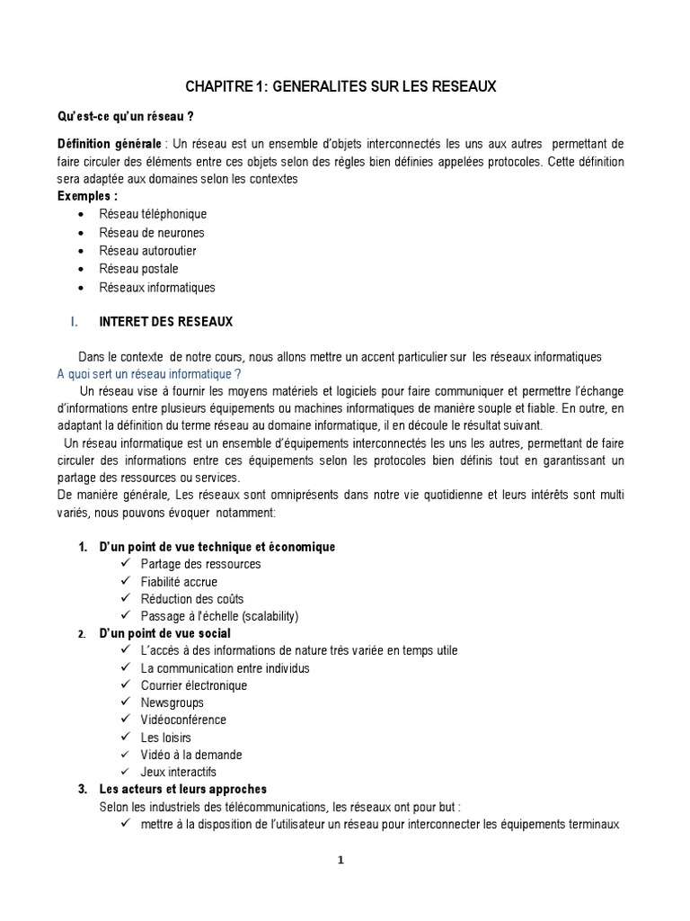 Introduction aux réseaux informatiques | PDF | Topologie de réseau ...