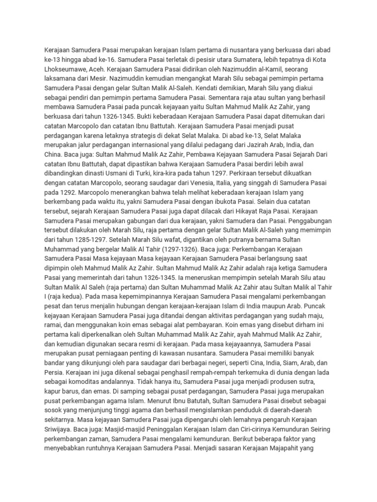 The Rise and Legacy of Samudera Pasai, the First Islamic Kingdom in