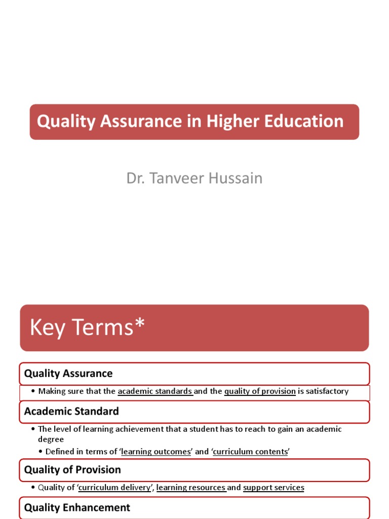Qa In Higher Education Pdf Educational Assessment Master S Degree